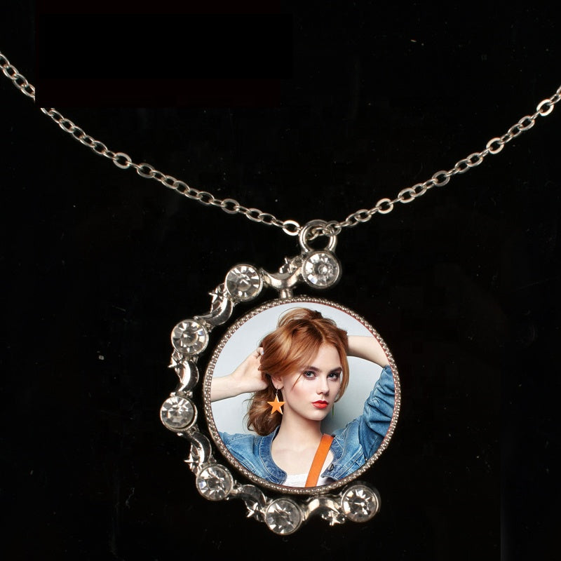 Sublimation Blank Half Moon CZ Necklace